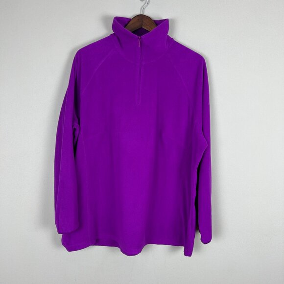 Columbia 1/4 Zip Fleece Pullover Womens 2X Purple -Pink Long Sleeve Lightweight‎ - Picture 1 of 11